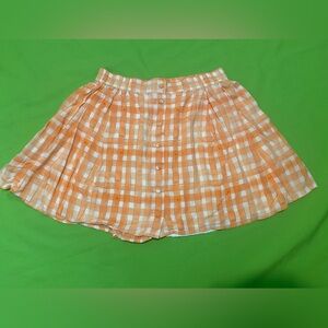 Urban Outfitters Orange Plaid Skater Skirt size large